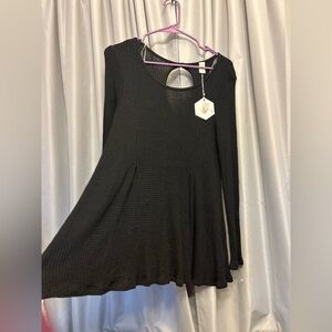 Lazy Sunday paper crane black Relaxed Puffer waffle Thermal oversized Tunic S